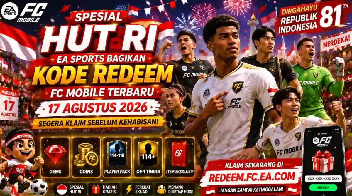 Spesial HUT RI, EA Sports Bagikan Kode Redeem FC Mobile Terbaru 17 Agustus 2026, Segera Klaim Sebelum Kehabisan. (Foto: AI)
