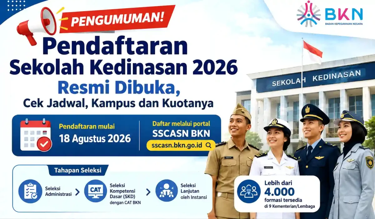 Pendaftaran Sekolah Kedinasan 2026 Resmi Dibuka, Cek Jadwal, Kampus dan Kuotanya. (Foto: AI)