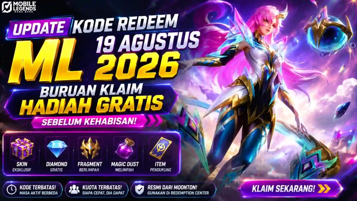 Update Kode Redeem ML 19 Agustus 2026, Buruan Klaim Hadiah Gratis Sebelum Kehabisan. (Foto: mobilelegends)