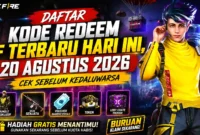 Daftar Kode Redeem FF Terbaru Hari Ini, 20 Agustus 2026, Cek Sebelum Kedaluwarsa. (Foto: ff.garena)