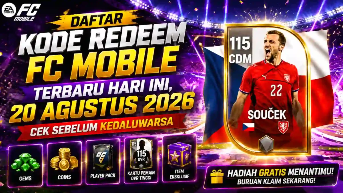 Daftar Kode Redeem FC Mobile Terbaru Hari Ini, 20 Agustus 2026, Cek Sebelum Kedaluwarsa. (Foto: FC Mobile/detik)
