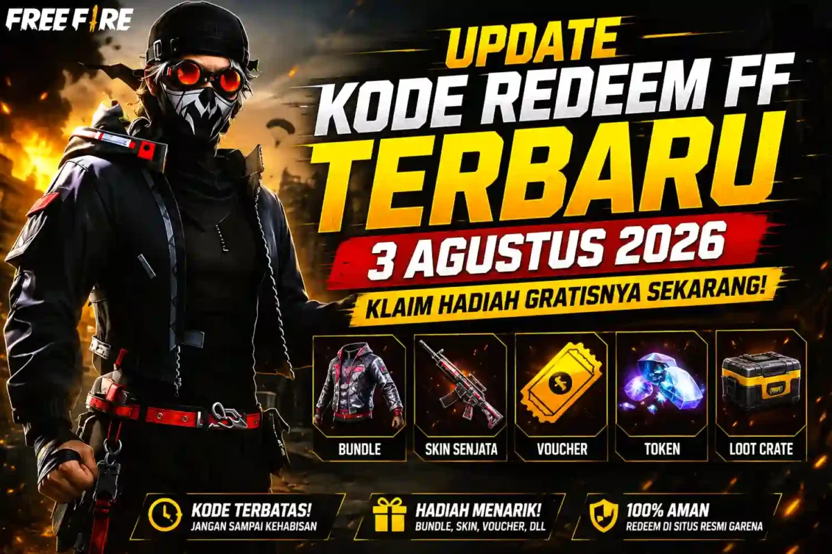 Update Kode Redeem FF Terbaru 3 Agustus 2026, Klaim Hadiah Gratisnya Sekarang. (Foto: garena)