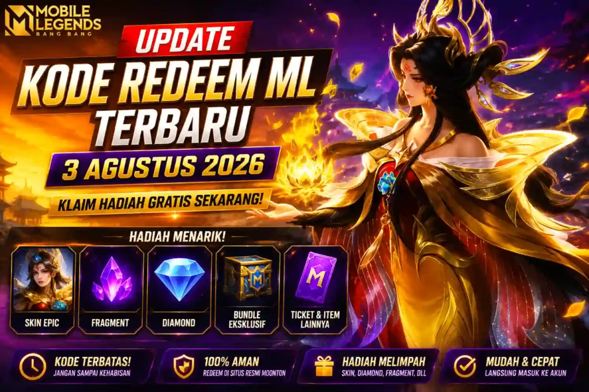 Update Kode Redeem ML Terbaru 3 Agustus 2026, Klaim Hadiah Gratisnya Sekarang. (Foto: mobilelegends)