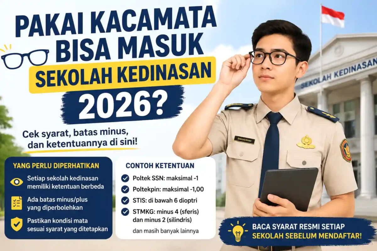 Pakai Kacamata Bisa Masuk Sekolah Kedinasan 2026? (Foto: AI)