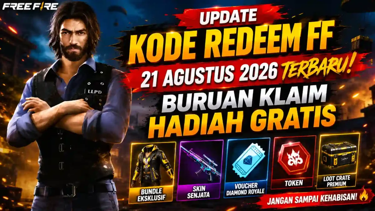 Update Kode Redeem FF 21 Agustus 2026 Terbaru, Buruan Klaim Hadiah Gratis. (Foto: ff.garena)