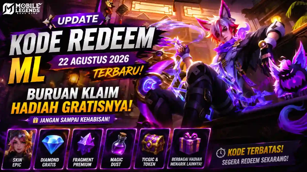 Ada Kode Redeem ML Terbaru 22 Agustus 2026, Buruan Coba dan Klaim Hadiahnya. (Foto: mobilelegends)