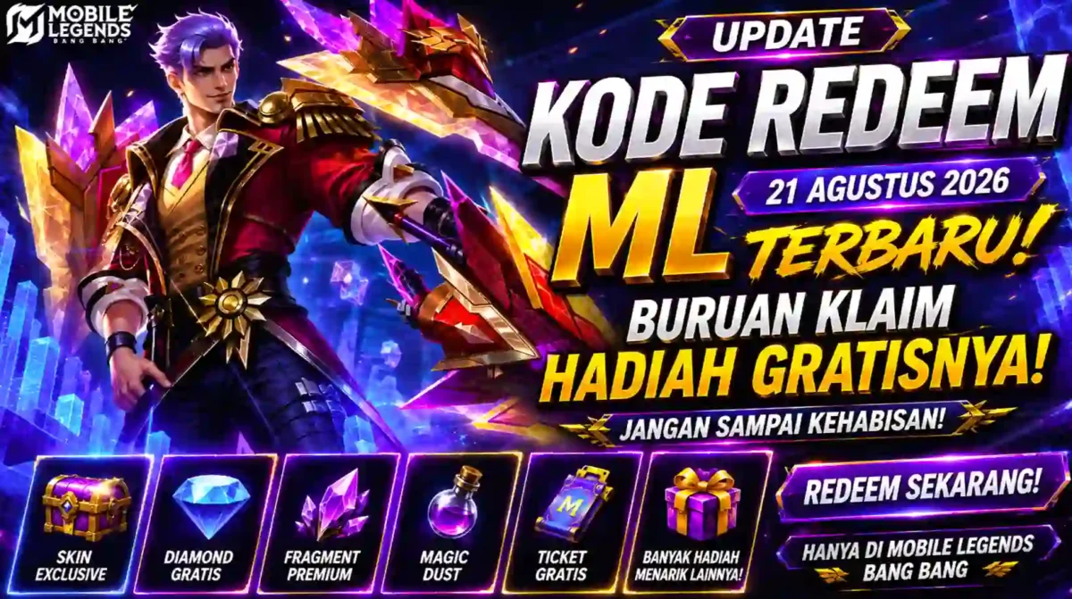 Update Kode Redeem ML 21 Agustus 2026, Buruan Klaim Hadiah Gratisnya. (Foto: mobilelegends)