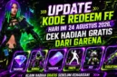 Kode Redeem FF Hari Ini 24 Agustus 2026, Cek Hadiah Gratis dari Garena. (Foto: ff.garena)