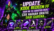 Kode Redeem FF Hari Ini 24 Agustus 2026, Cek Hadiah Gratis dari Garena. (Foto: ff.garena)