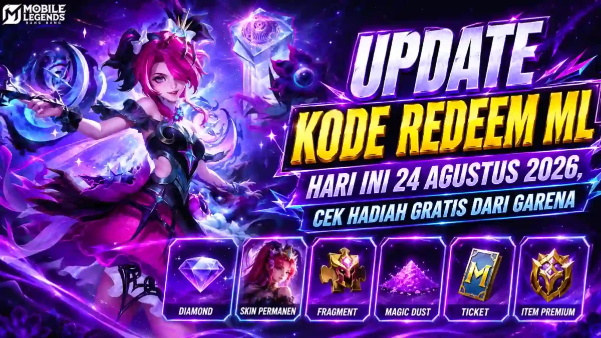 Kode Redeem ML Hari Ini 24 Agustus 2026, Cek Hadiah Gratis dari Moonton. (Foto: mobilelegends)