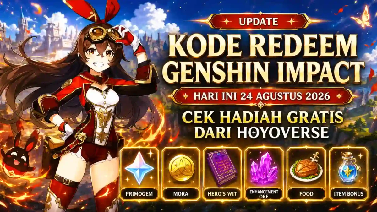 Kode Redeem Genshin Impact Hari Ini 24 Agustus 2026, Cek Hadiah Gratis dari HoYoverse. (Foto: genshin.hoyoverse)