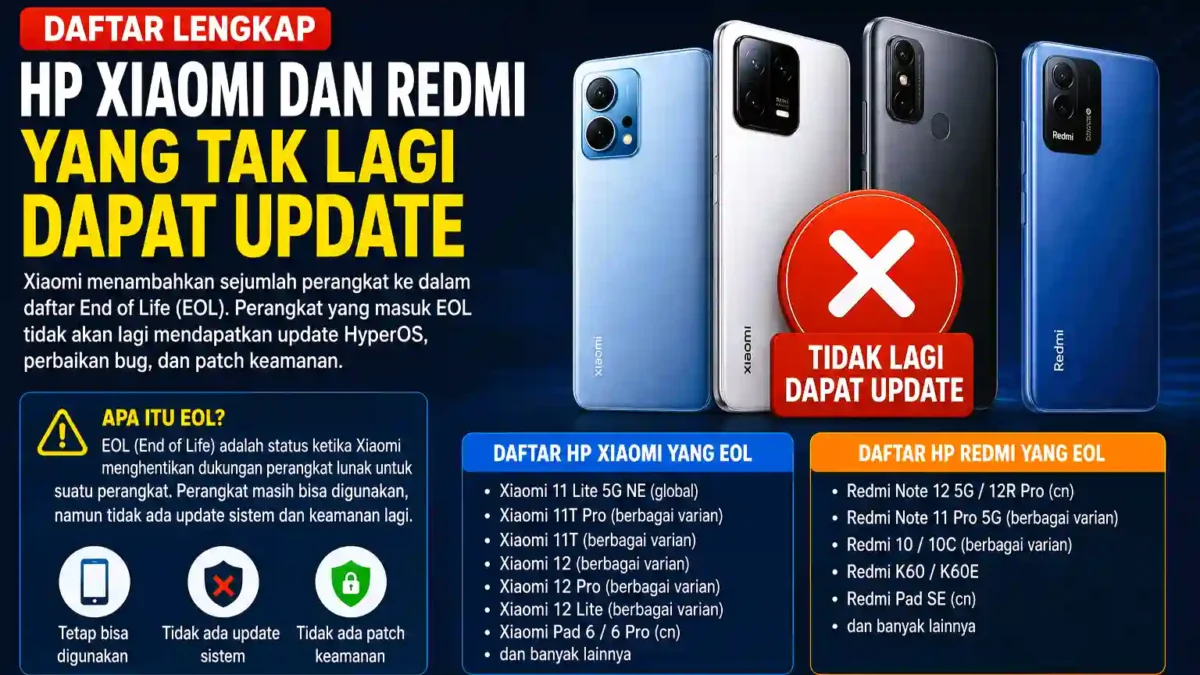 Daftar HP Xiaomi dan Redmi yang Tak Lagi Mendapat Update, Cek Apakah Ponsel Kamu Termasuk. (Foto: AI)