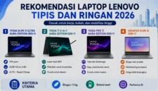 Rekomendasi Laptop Lenovo Tipis dan Ringan 2026, Cocok untuk Kerja, Kuliah, dan Mobilitas Tinggi. (Foto: AI)