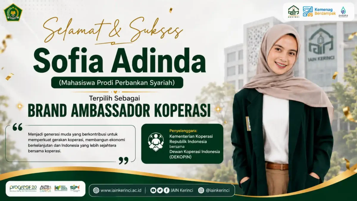 Bawa Nama IAIN Kerinci, Sofia Adinda Terpilih sebagai Brand Ambassador Koperasi Nasional. (Foto: iainkerinci)