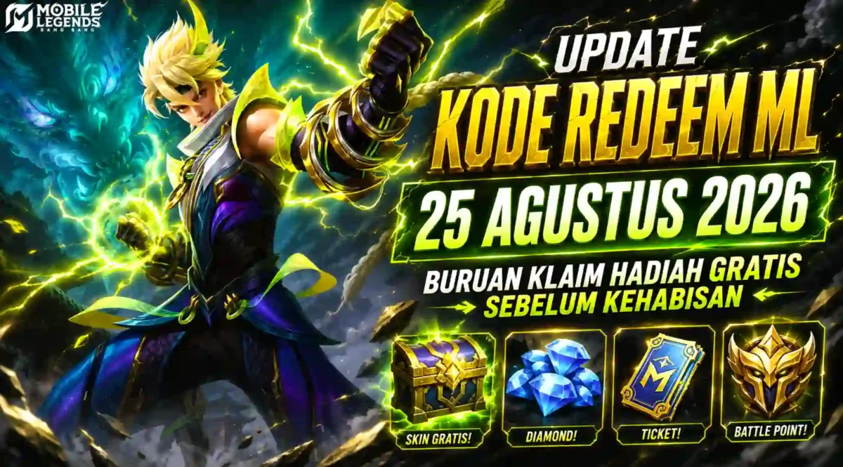 Kode Redeem ML 25 Agustus 2026 Terbaru, Cek Hadiah Gratis Sebelum Kuota Habis. (Foto: mobilelegends)