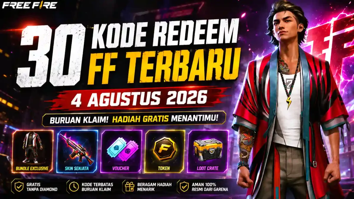 30 Kode Redeem FF Terbaru 4 Agustus 2026, Klaim Hadiah Gratis Sekarang. (Foto: ff.garena)