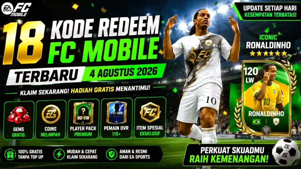 18 Kode Redeem FC Mobile Terbaru 4 Agustus 2026, Klaim Gems, Coins, dan Player OVR Tinggi. (Foto: ea)