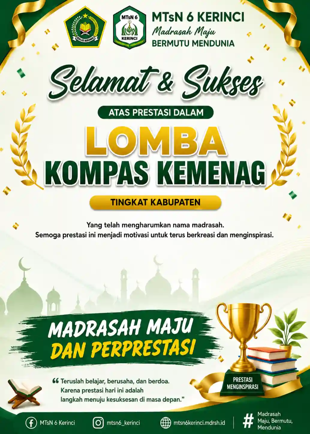 poster ucapan “Selamat & Sukses”
