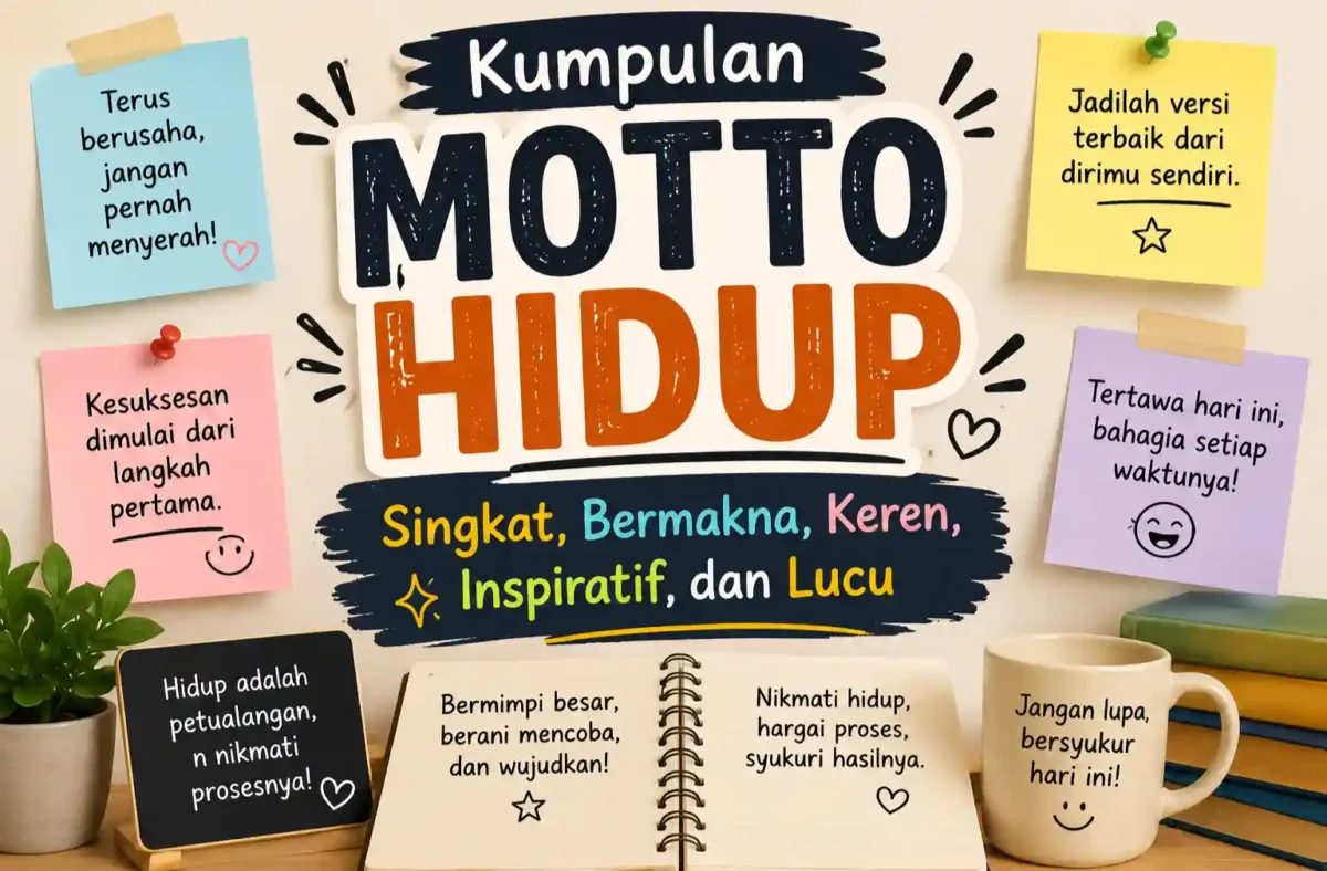 Kumpulan Motto Hidup Singkat, Bermakna, Keren, Inspiratif, dan Lucu. (Foto: AI)