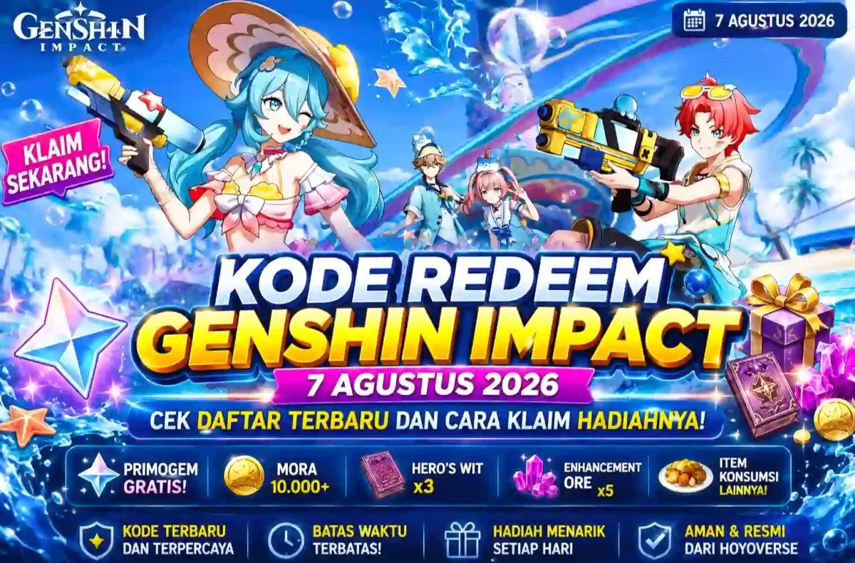 Kode Redeem Genshin Impact 7 Agustus 2026, Cek Daftar Terbaru dan Cara Klaim Hadiahnya. (Foto: genshin.hoyoverse)
