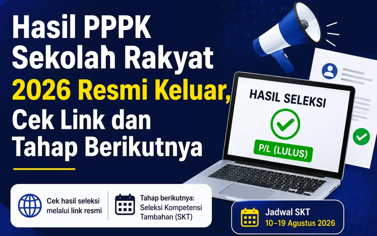 Hasil PPPK Sekolah Rakyat 2026 Resmi Keluar, Cek Link dan Tahap Berikutnya. (Foto: AI)