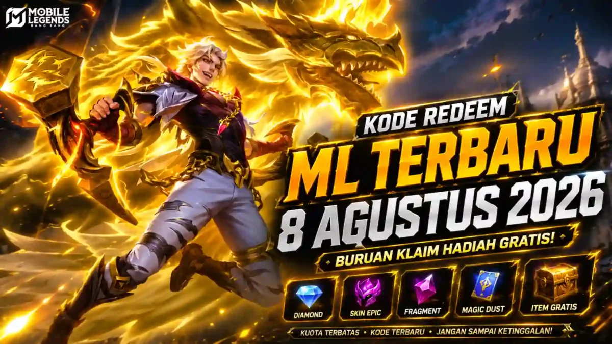 Kode Redeem ML Terbaru 8 Agustus 2026 Resmi Rilis, Klaim Diamond, Skin, dan Fragment Gratis. (Foto: mobilelegends)