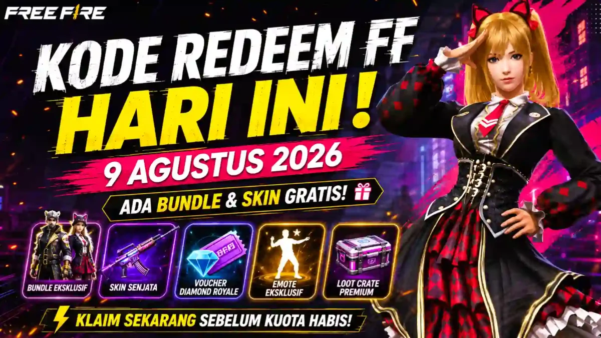 Kode Redeem FF Hari Ini 9 Agustus 2026, Ada Bundle dan Skin Gratis. (Foto: ff.garena)