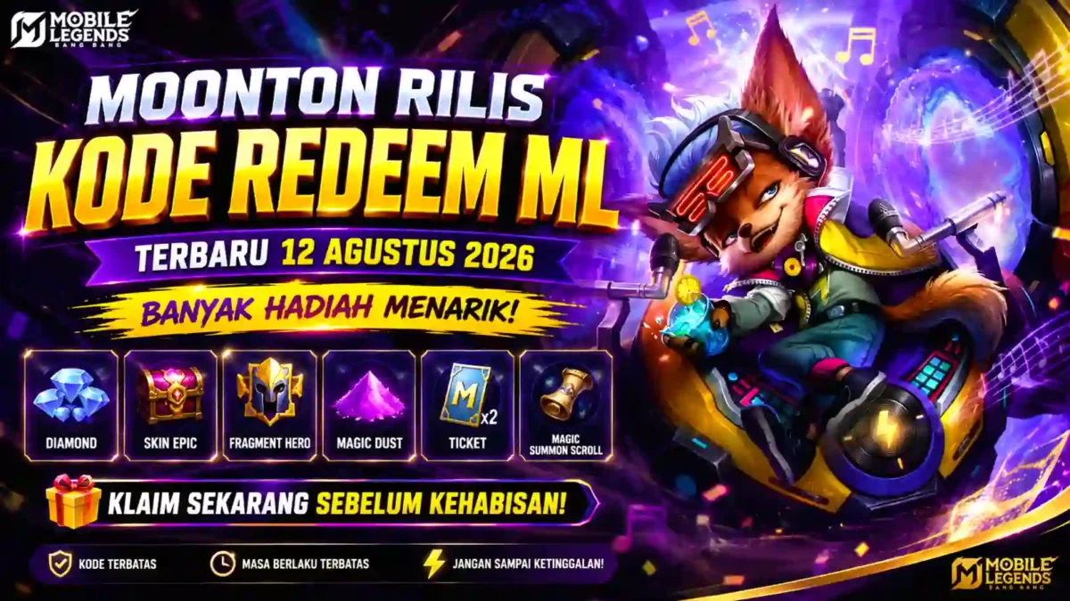 Moonton Rilis Kode Redeem ML Terbaru 12 Agustus 2026, Banyak Hadiah Menarik. (Foto: mobilelegends)