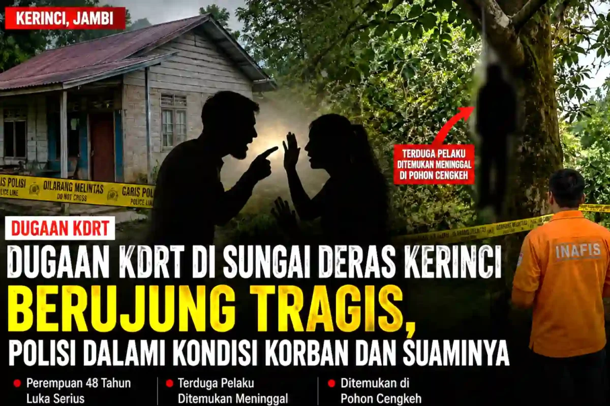 Dugaan KDRT di Sungai Deras Kerinci Berujung Tragis, Polisi Dalami Kondisi Korban dan Suaminya. (Foto Ilustrasi: AI)