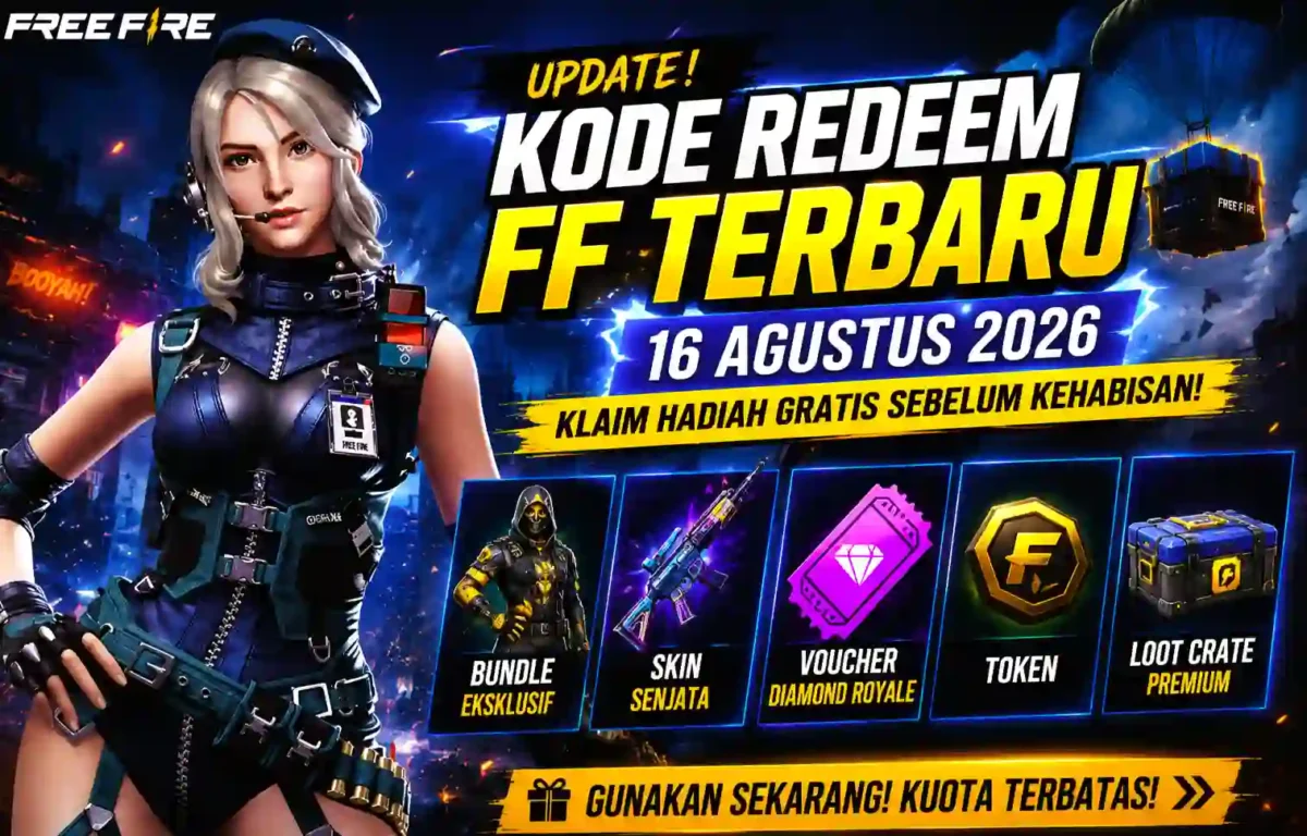 Garena Bagikan Kode Redeem FF Terbaru 16 Agustus 2026, Cek Hadiahnya Sebelum Kehabisan. (Foto: ff.garena)