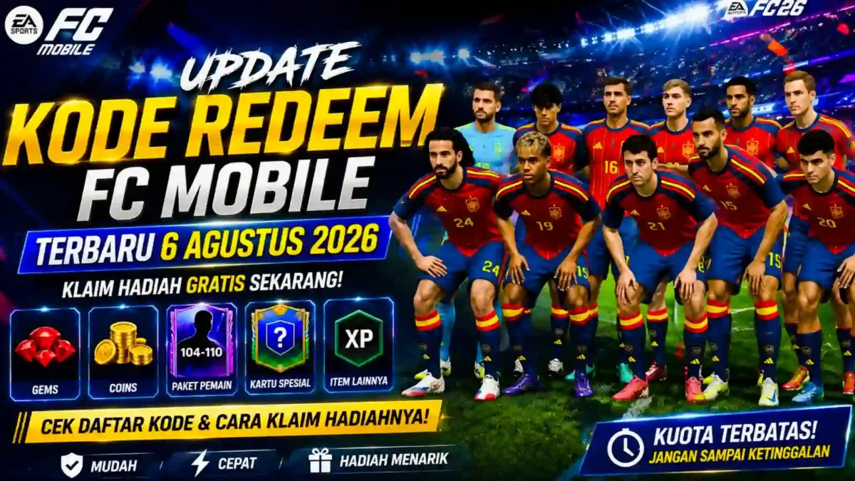 Kode Redeem FC Mobile Terbaru 6 Agustus 2026, Cek Daftar dan Cara Klaim Hadiahnya. (Foto: ea)