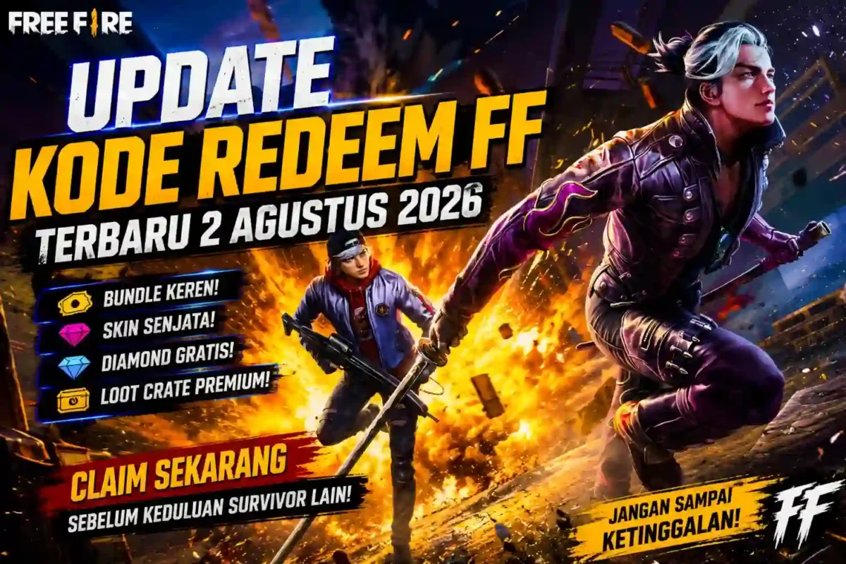 Kode Redeem FF Terbaru 2 Agustus 2026, Cek Hadiah Gratisnya. (Foto: ff.garena)