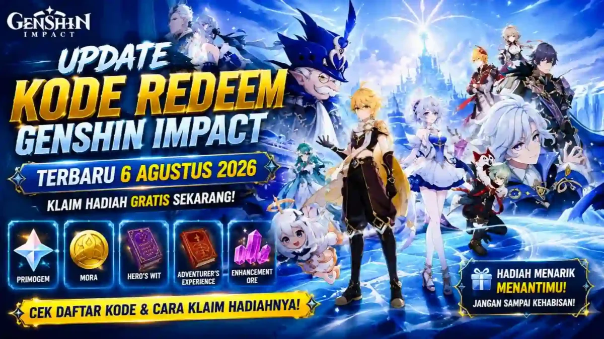 Kode Redeem Genshin Impact Terbaru 6 Agustus 2026, Cek Daftar dan Cara Klaim Hadiahnya. (Foto: genshin.hoyoverse)