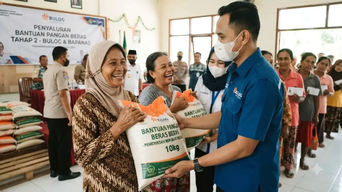 Bansos Beras Tahap 2 Cair 17 Agustus 2026, Cek Syaratnya. (Foto: Gemini/Generate AI/portalpantura)