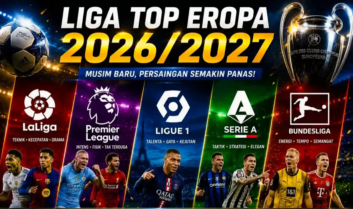 Liga Top Eropa 2026/2027 Segera Dimulai, Ini Urutan dan Jadwalnya. (Foto: AI)