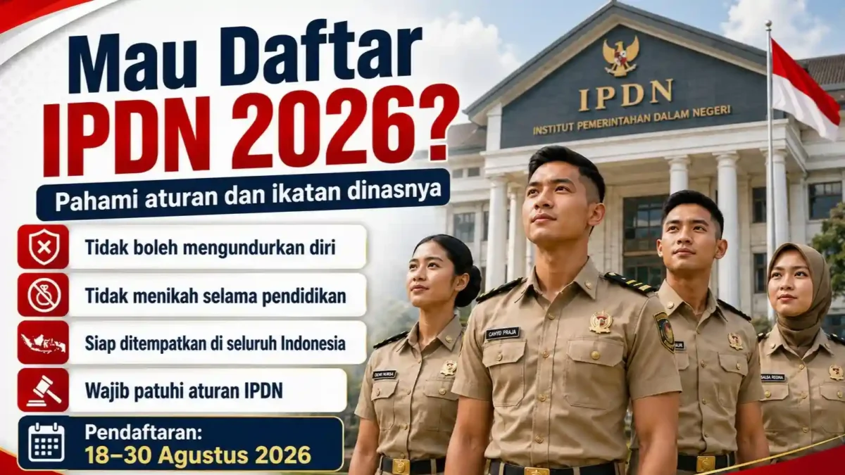 Mau Daftar IPDN 2026? Ini Aturan dan Ikatan Dinas yang Wajib Dipatuhi Jika Lolos Jadi Calon Praja. (Foto: AI)