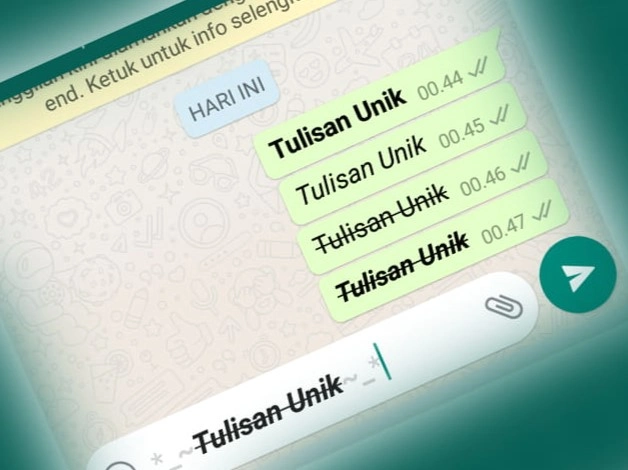 Cara Membuat Tulisan Unik di WhatsApp Tanpa Aplikasi, Lengkap 15 Trik. (Foto: bagitekno)