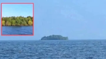 Pulau Misterius di Danau Williston Sempat Hilang, Muncul Lagi 32 Kilometer dari Lokasi Awal. (Foto: UPI/tekno.sindonews)