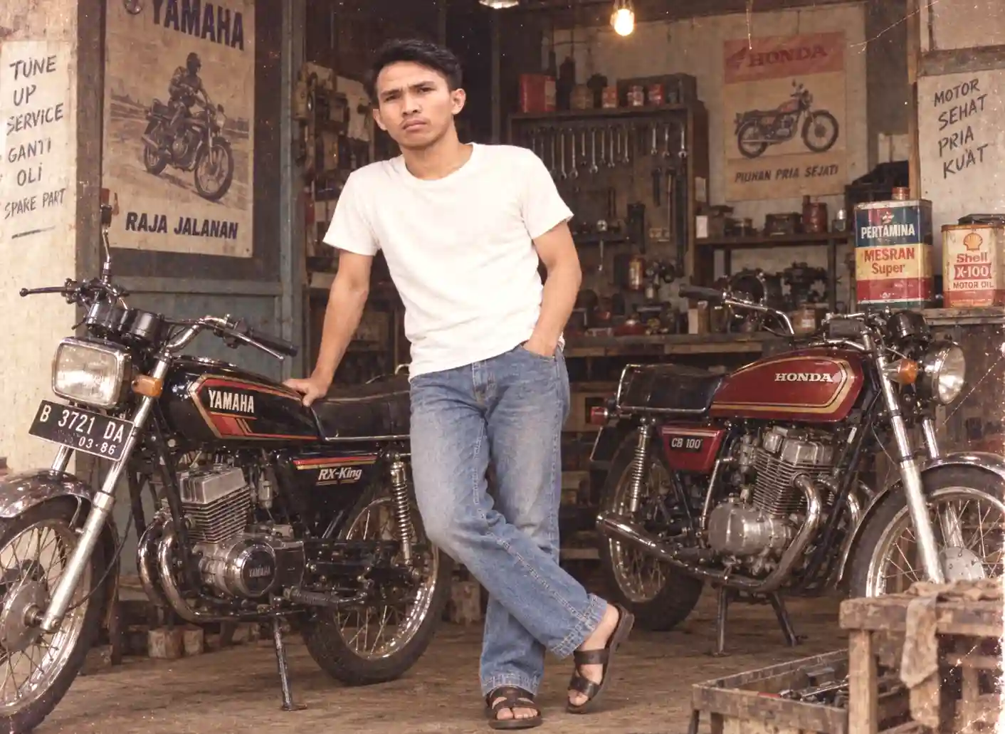 Prompt foto 80-an ChatGPT motor klasik