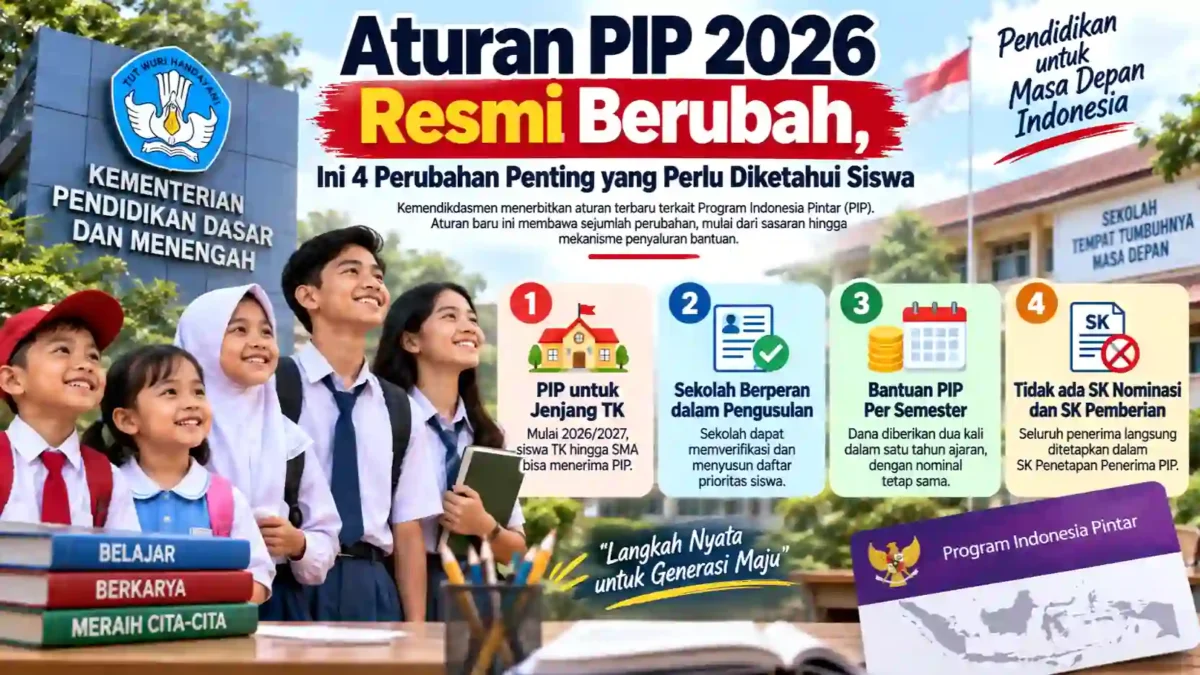 Aturan PIP 2026 Resmi Berubah, Ini 4 Perubahan Penting yang Perlu Diketahui Siswa. (Gambar: Ilustrasi AI)