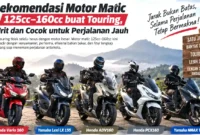 Rekomendasi Motor Matic 125cc–160cc buat Touring, Irit dan Cocok untuk Perjalanan Jauh. (Gambar: Ilustrasi AI)