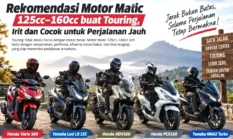 Rekomendasi Motor Matic 125cc–160cc buat Touring, Irit dan Cocok untuk Perjalanan Jauh