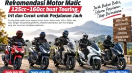 Rekomendasi Motor Matic 125cc–160cc buat Touring, Irit dan Cocok untuk Perjalanan Jauh. (Gambar: Ilustrasi AI)