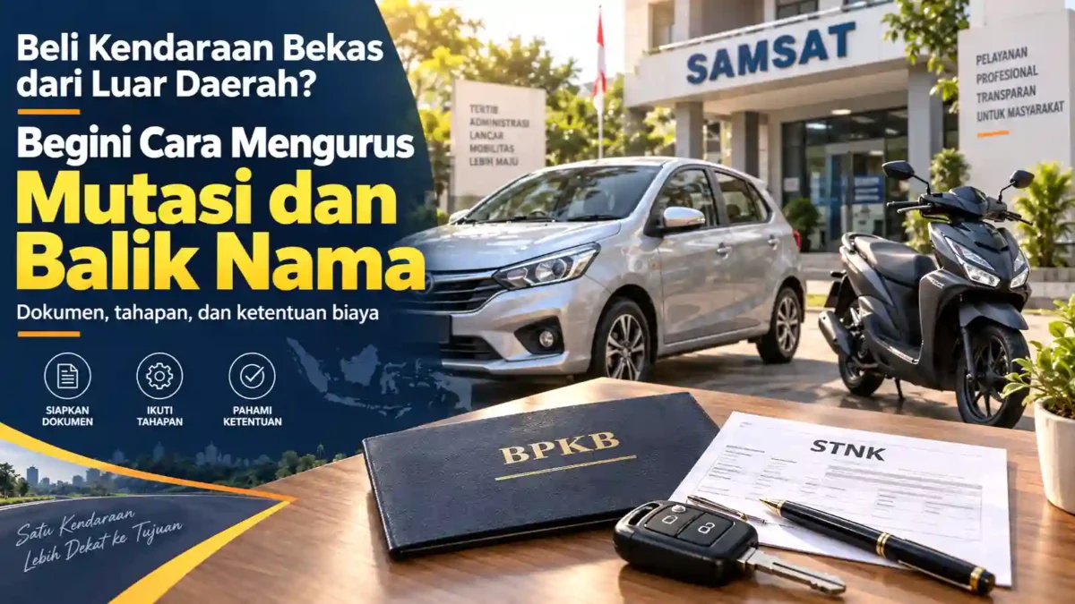 Mutasi dan Balik Nama Kendaraan Bekas Tanpa Calo, Ini Dokumen dan Tahapannya. (Gambar: Ilustrasi AI)