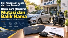 Mutasi dan Balik Nama Kendaraan Bekas Tanpa Calo, Ini Dokumen dan Tahapannya. (Gambar: Ilustrasi AI)