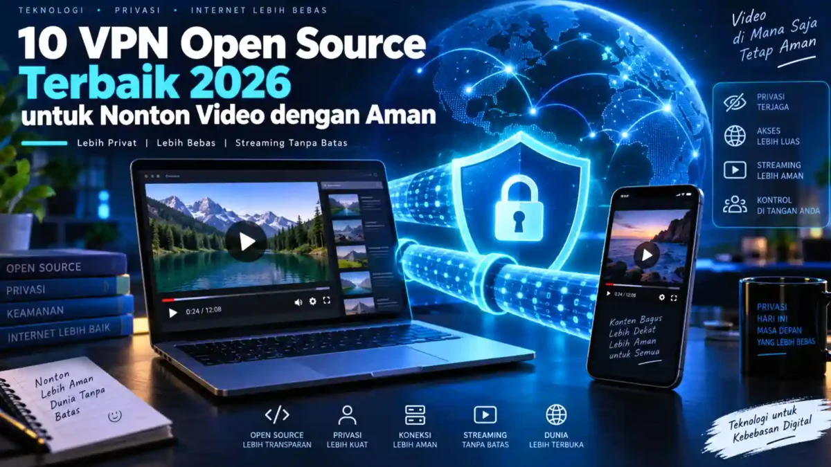 10 VPN Open Source Terbaik 2026 untuk Nonton Video dengan Aman. (Gambar: Ilustrasi AI)