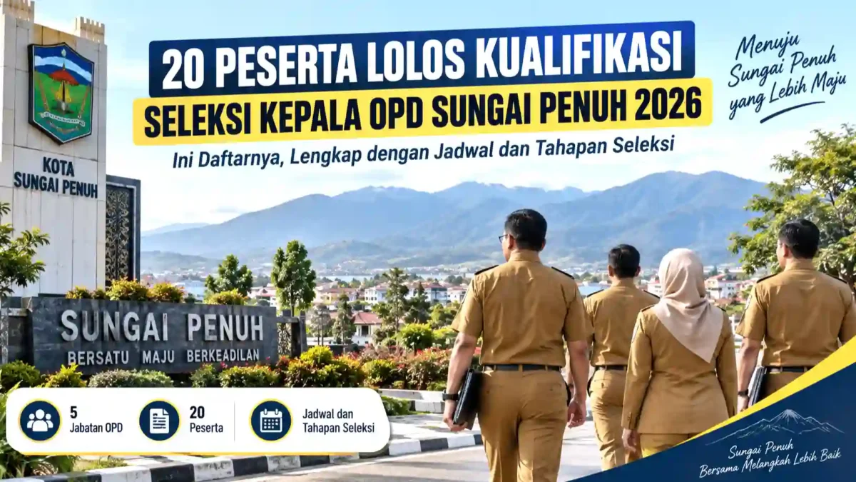 20 Peserta Lolos Kualifikasi Seleksi Kepala OPD Sungai Penuh 2026, Ini Daftarnya. (Gambar: Ilustrasi AI)