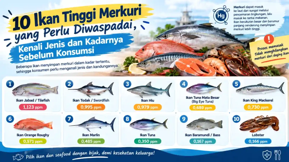 10 Ikan Tinggi Merkuri yang Perlu Diwaspadai, Kenali Jenis dan Kadarnya Sebelum Konsumsi. (Gambar: Ilustrasi AI)