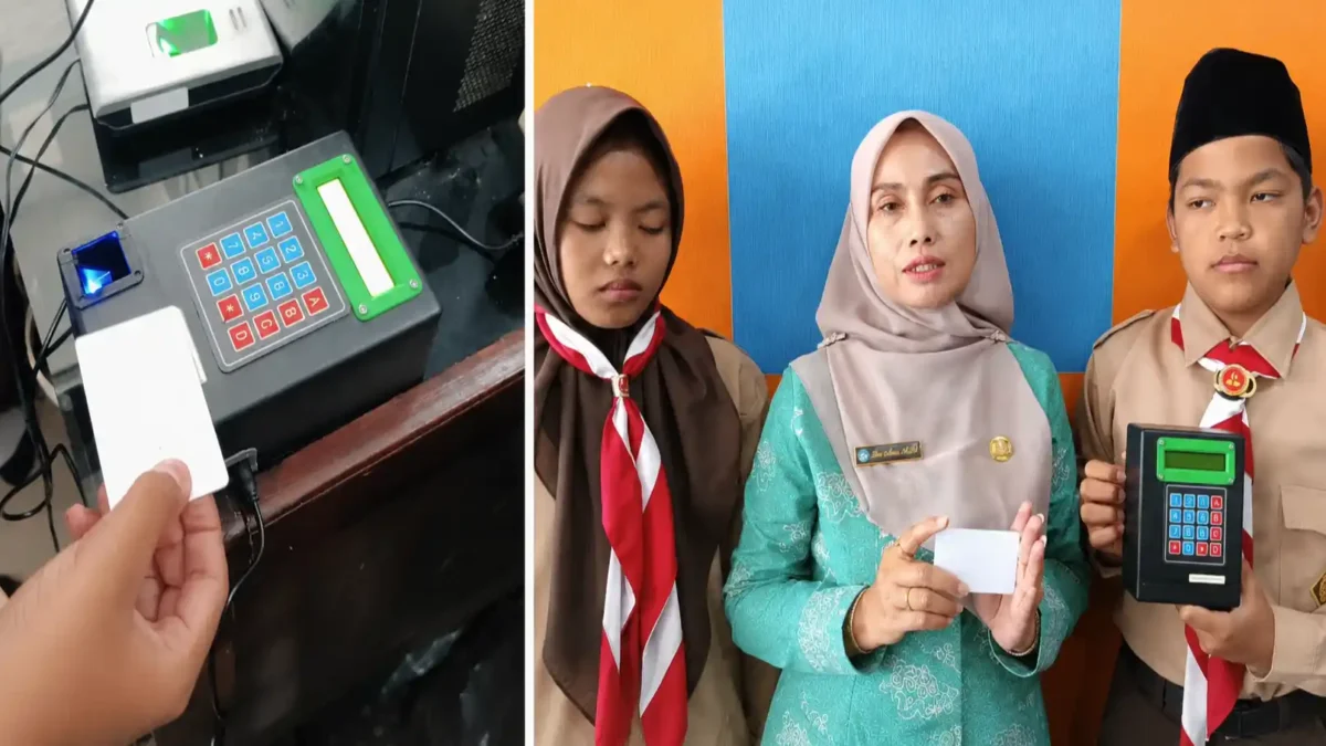 SMPN 13 Kerinci Ciptakan Kartu Presensi Pintar, Kehadiran Siswa Bisa Dipantau Orang Tua secara Langsung. (Foto: Desi Hermila/rri)