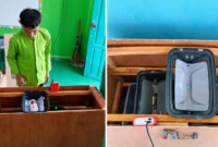 Siswa SMPN 13 Kerinci Bersama Guru Coding Ciptakan Alat Pemilah Sampah Otomatis. (Foto: Desi Hermila/rri)